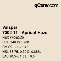 Color code: Valspar - 7002-11 - Apricot Haze | qconv.com