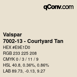 カラーコード: Valspar - 7002-13 - Courtyard Tan | qconv.com