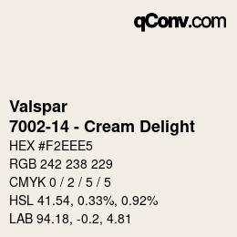 Color code: Valspar - 7002-14 - Cream Delight | qconv.com