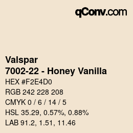 Color code: Valspar - 7002-22 - Honey Vanilla | qconv.com