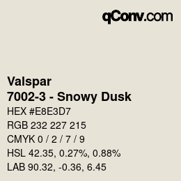 Color code: Valspar - 7002-3 - Snowy Dusk | qconv.com