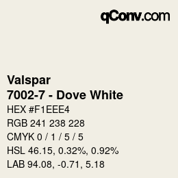 Color code: Valspar - 7002-7 - Dove White | qconv.com