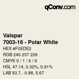 Código de color: Valspar - 7003-16 - Polar White | qconv.com