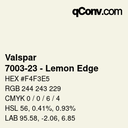 Color code: Valspar - 7003-23 - Lemon Edge | qconv.com