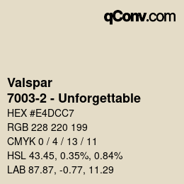 Color code: Valspar - 7003-2 - Unforgettable | qconv.com