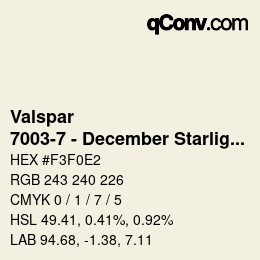 カラーコード: Valspar - 7003-7 - December Starlight | qconv.com