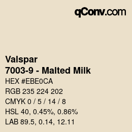 Color code: Valspar - 7003-9 - Malted Milk | qconv.com