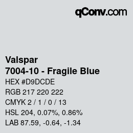 Farbcode: Valspar - 7004-10 - Fragile Blue | qconv.com