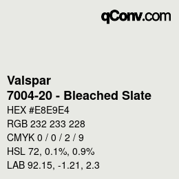 Color code: Valspar - 7004-20 - Bleached Slate | qconv.com