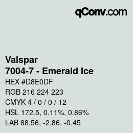 Color code: Valspar - 7004-7 - Emerald Ice | qconv.com