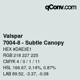 Color code: Valspar - 7004-8 - Subtle Canopy | qconv.com