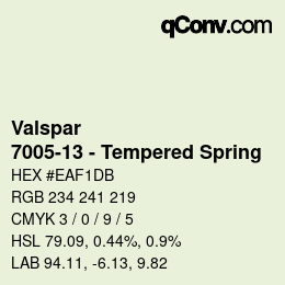 Color code: Valspar - 7005-13 - Tempered Spring | qconv.com