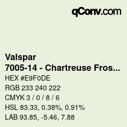 Código de color: Valspar - 7005-14 - Chartreuse Frost | qconv.com