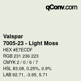 Color code: Valspar - 7005-23 - Light Moss | qconv.com