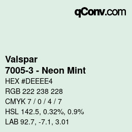 Color code: Valspar - 7005-3 - Neon Mint | qconv.com