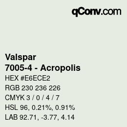 Color code: Valspar - 7005-4 - Acropolis | qconv.com