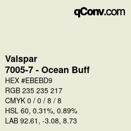 Color code: Valspar - 7005-7 - Ocean Buff | qconv.com