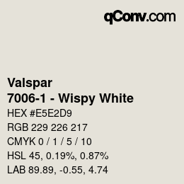 Farbcode: Valspar - 7006-1 - Wispy White | qconv.com