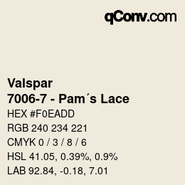 Color code: Valspar - 7006-7 - Pam´s Lace | qconv.com