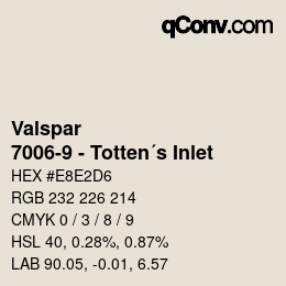 Color code: Valspar - 7006-9 - Totten´s Inlet | qconv.com