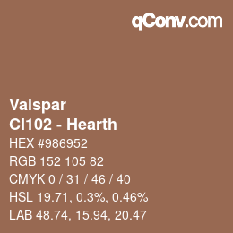 カラーコード: Valspar - CI102 - Hearth | qconv.com