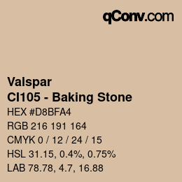 Código de color: Valspar - CI105 - Baking Stone | qconv.com