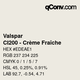 Code couleur: Valspar - CI200 - Crème Fraîche | qconv.com