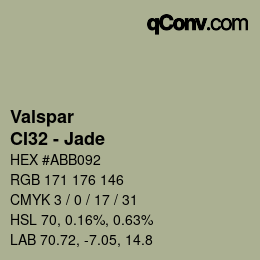 Color code: Valspar - CI32 - Jade | qconv.com