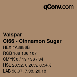 Farbcode: Valspar - CI66 - Cinnamon Sugar | qconv.com