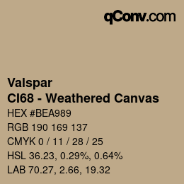 Farbcode: Valspar - CI68 - Weathered Canvas | qconv.com