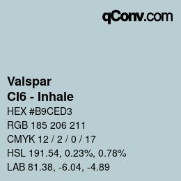 Farbcode: Valspar - CI6 - Inhale | qconv.com