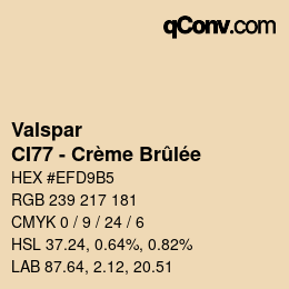 カラーコード: Valspar - CI77 - Crème Brûlée | qconv.com