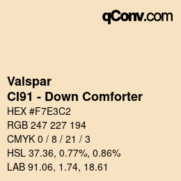 カラーコード: Valspar - CI91 - Down Comforter | qconv.com