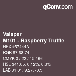 Código de color: Valspar - M101 - Raspberry Truffle | qconv.com