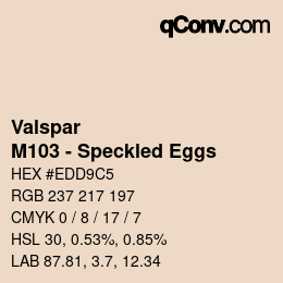 カラーコード: Valspar - M103 - Speckled Eggs | qconv.com