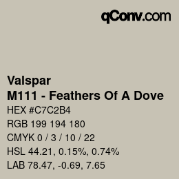 Code couleur: Valspar - M111 - Feathers Of A Dove | qconv.com