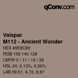 Color code: Valspar - M112 - Ancient Wonder | qconv.com