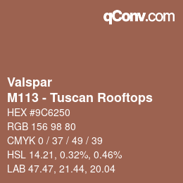 Farbcode: Valspar - M113 - Tuscan Rooftops | qconv.com
