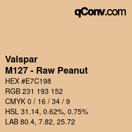 カラーコード: Valspar - M127 - Raw Peanut | qconv.com