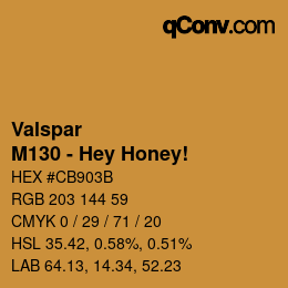 Código de color: Valspar - M130 - Hey Honey! | qconv.com