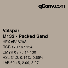 カラーコード: Valspar - M132 - Packed Sand | qconv.com