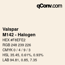 Color code: Valspar - M142 - Halogen | qconv.com