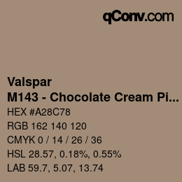 Color code: Valspar - M143 - Chocolate Cream Pie | qconv.com