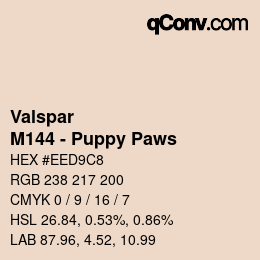 カラーコード: Valspar - M144 - Puppy Paws | qconv.com