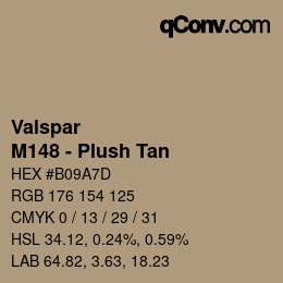 Color code: Valspar - M148 - Plush Tan | qconv.com