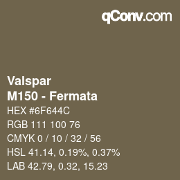 Color code: Valspar - M150 - Fermata | qconv.com