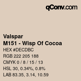 Código de color: Valspar - M151 - Wisp Of Cocoa | qconv.com