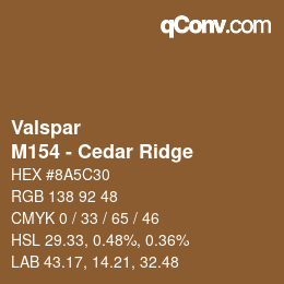 カラーコード: Valspar - M154 - Cedar Ridge | qconv.com