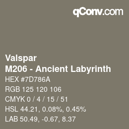 Código de color: Valspar - M206 - Ancient Labyrinth | qconv.com
