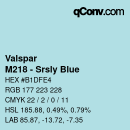 Code couleur: Valspar - M218 - Srsly Blue | qconv.com